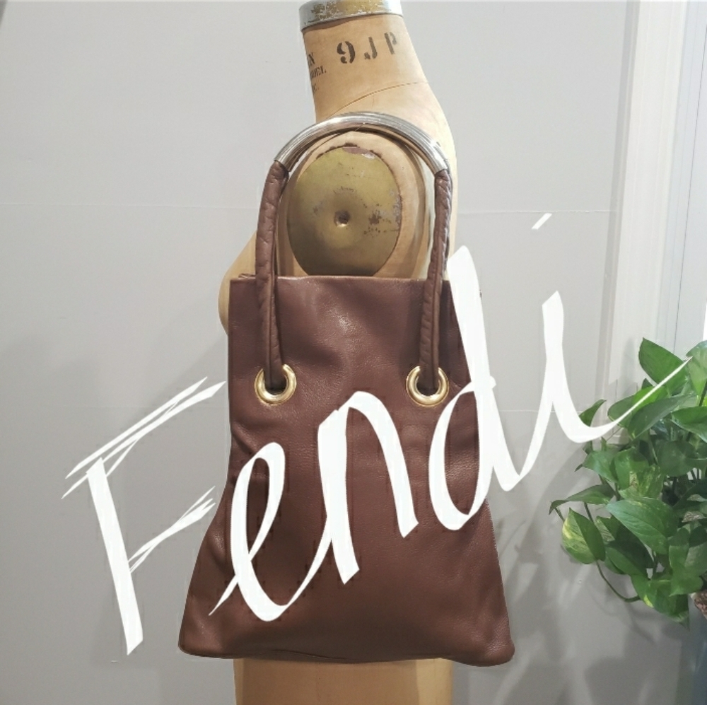 Fendi  Rare Draw String Leather Handbag